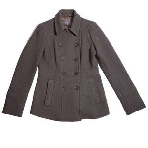 J. Crew Stadium Cloth Nello Gori Olive Green Double Breasted Pea Coat Size 4